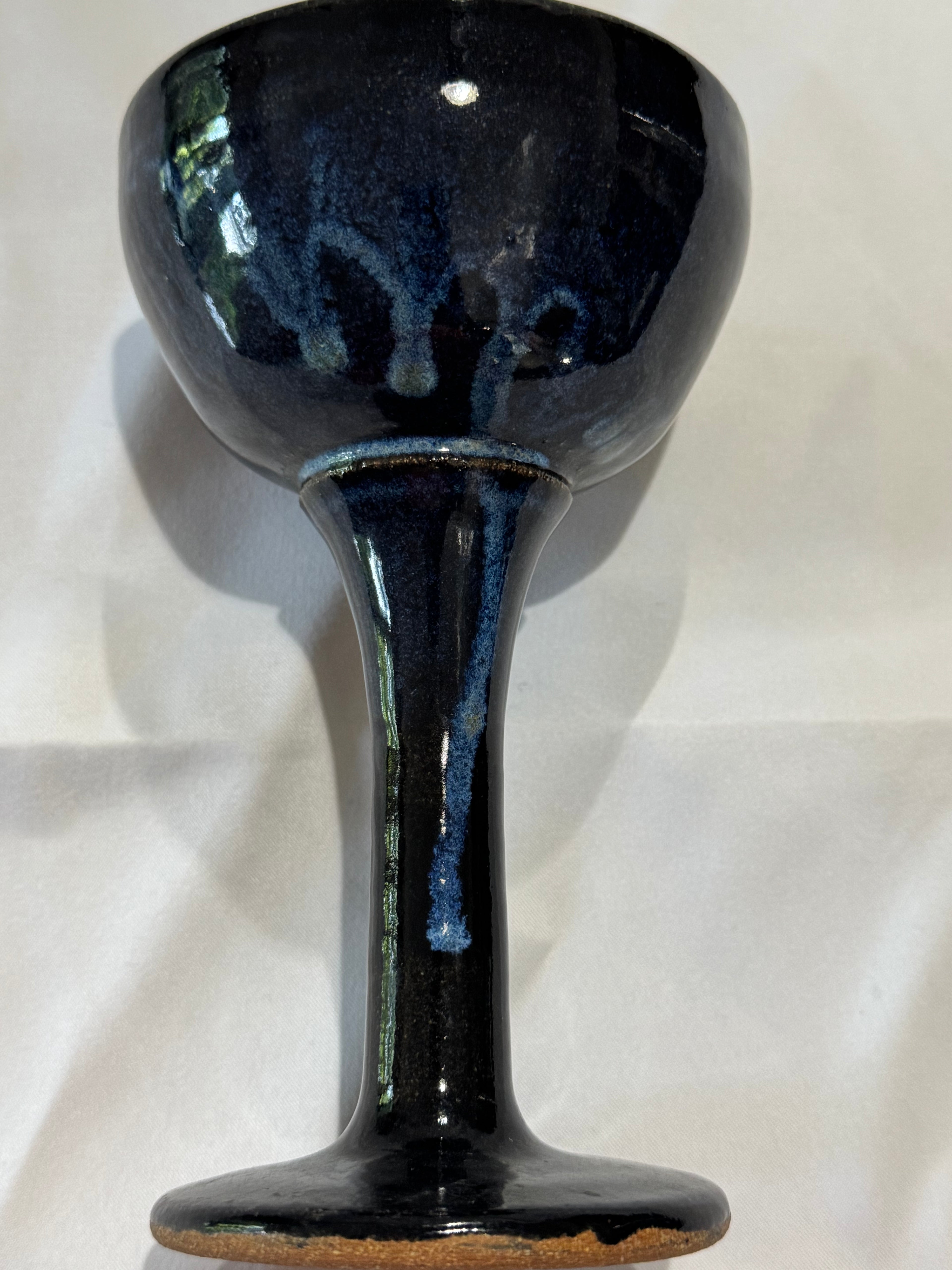 Handmade ceramic wine glass