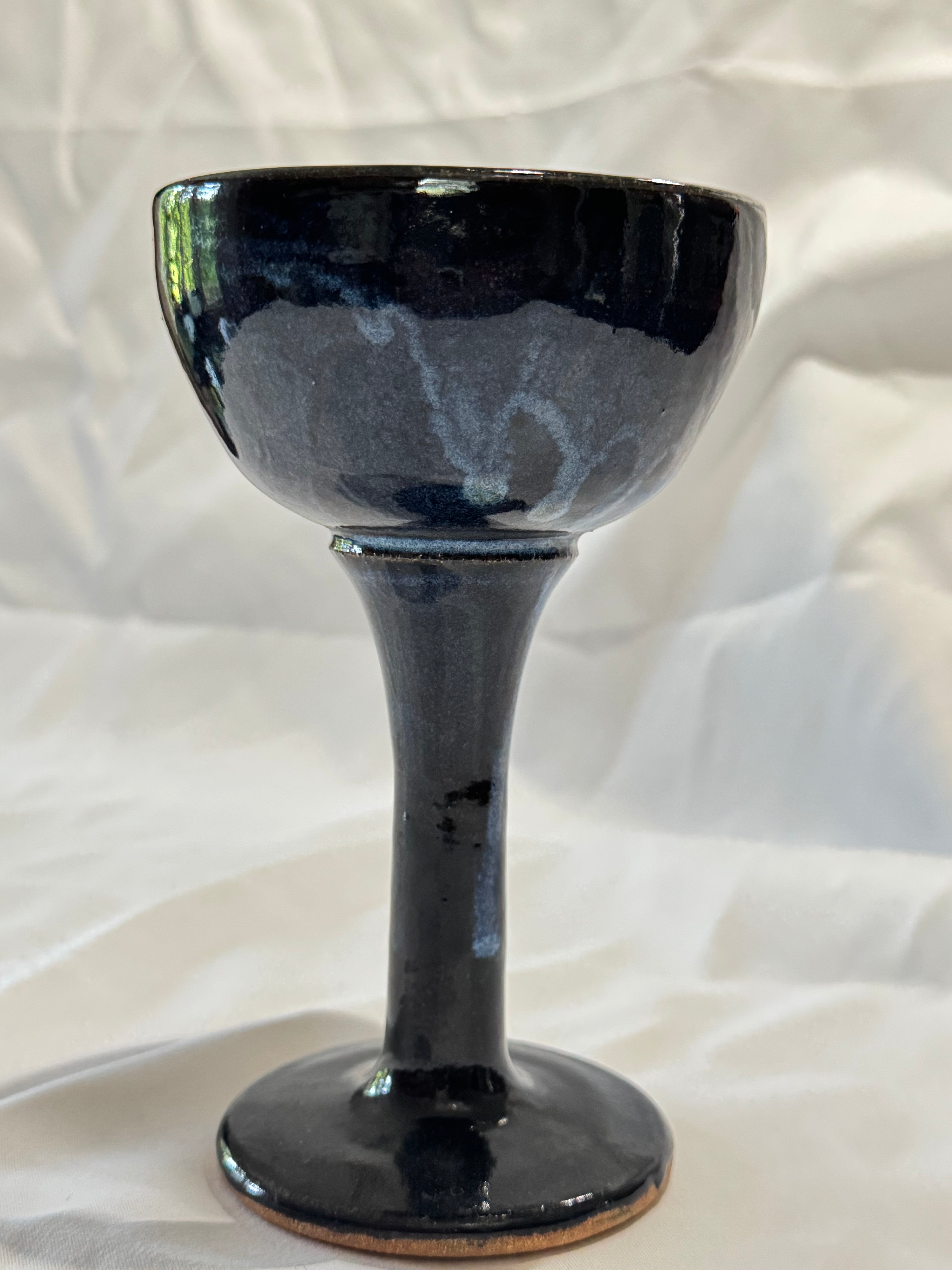 Handmade ceramic wine glass