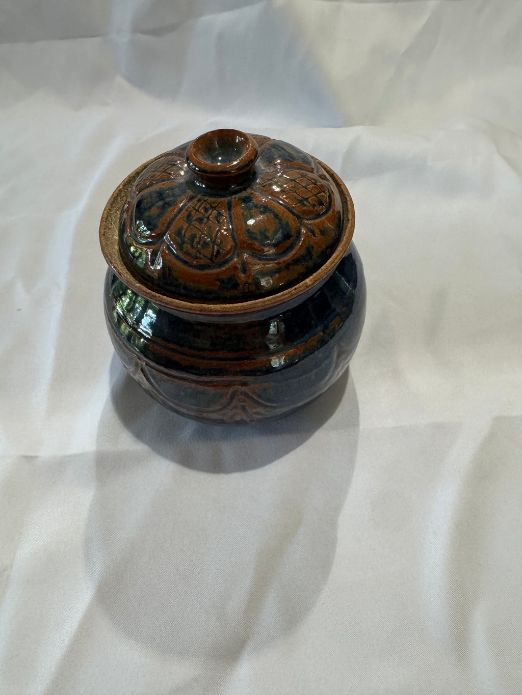 Handmade ceramic jar with lid-1977