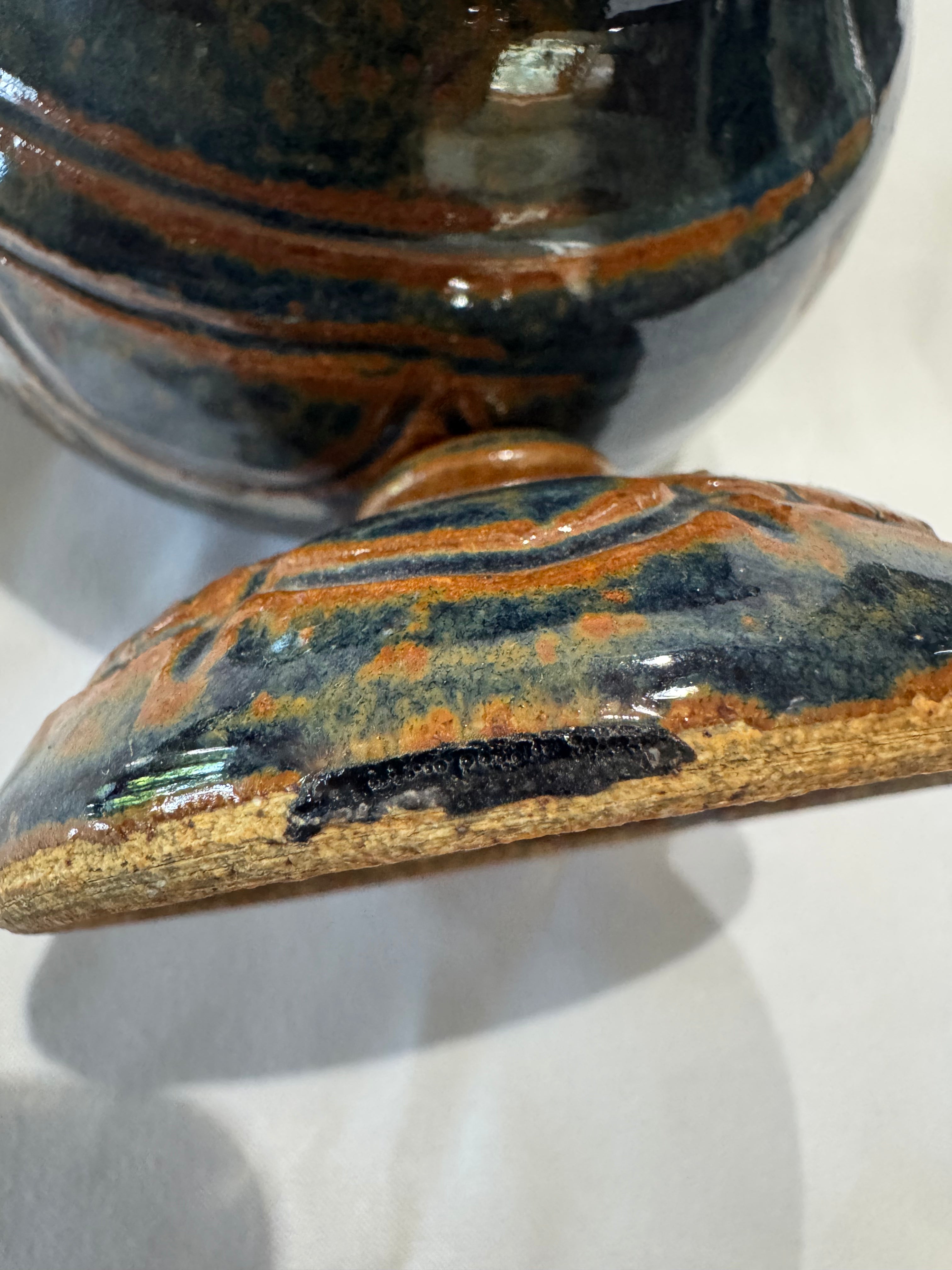 Handmade ceramic jar with lid-1977