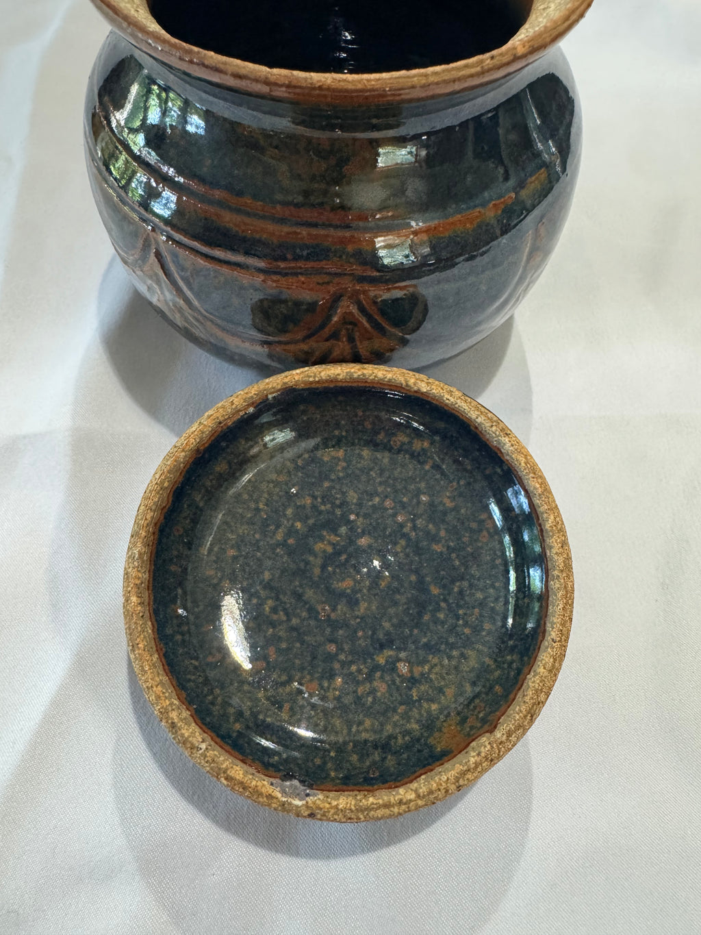 Handmade ceramic jar with lid-1977