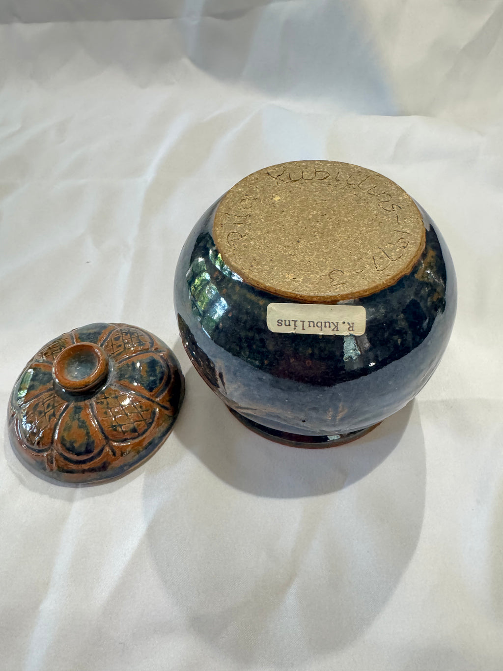 Handmade ceramic jar with lid-1977