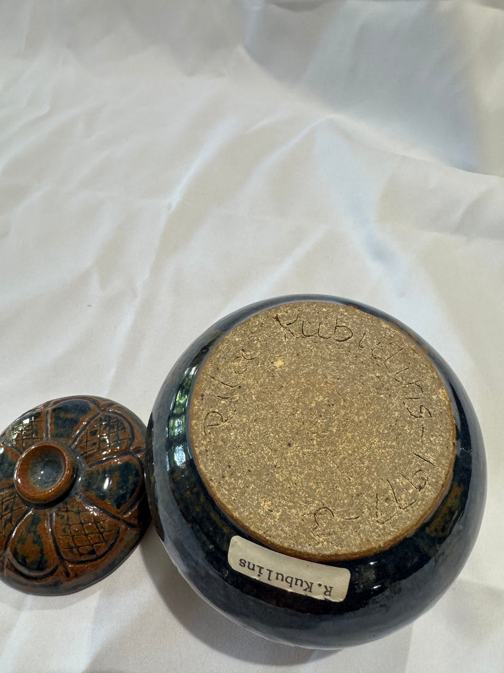 Handmade ceramic jar with lid-1977