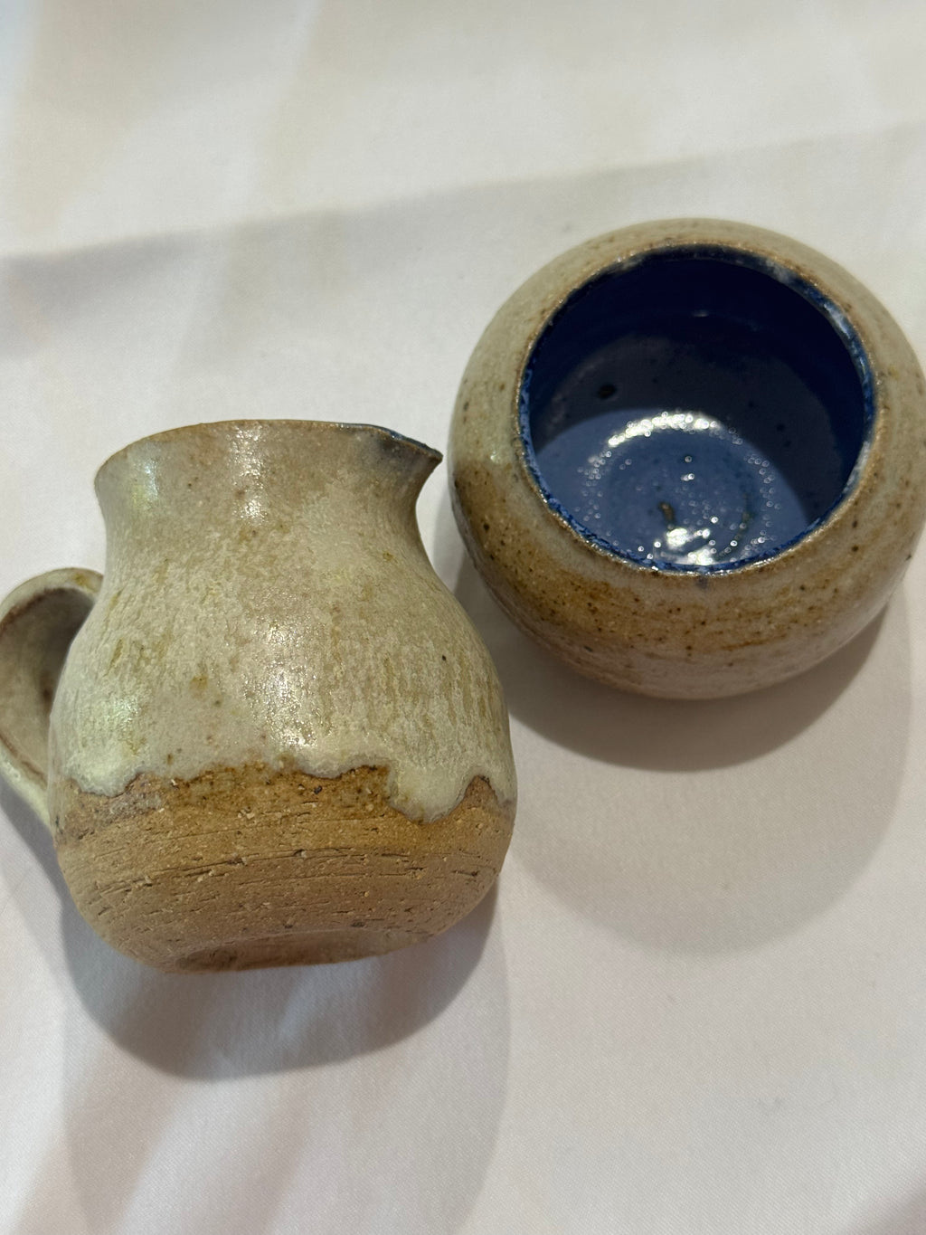 Mini ceramic bowl and pitcher