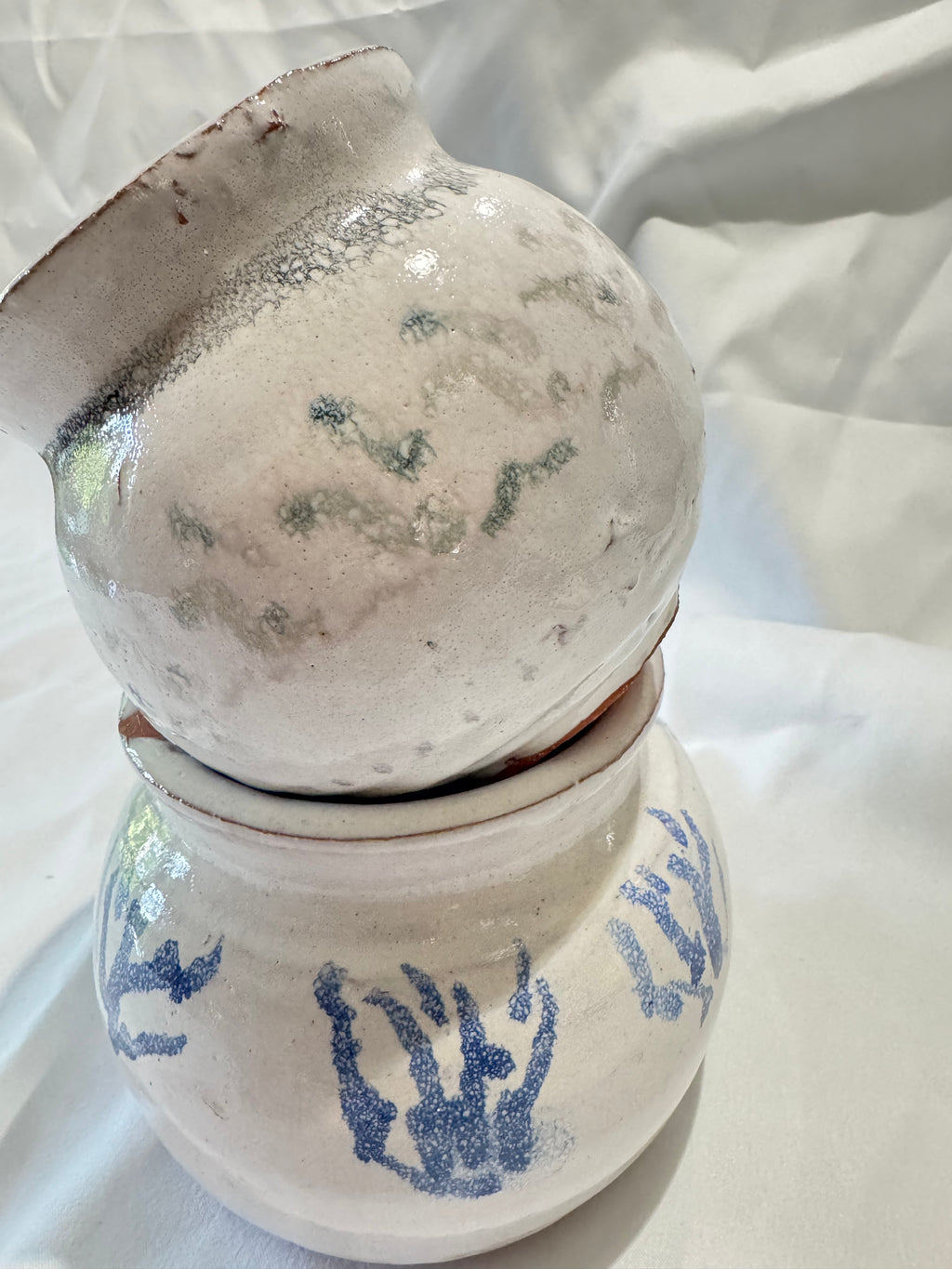 Two handmade ceramic vessels